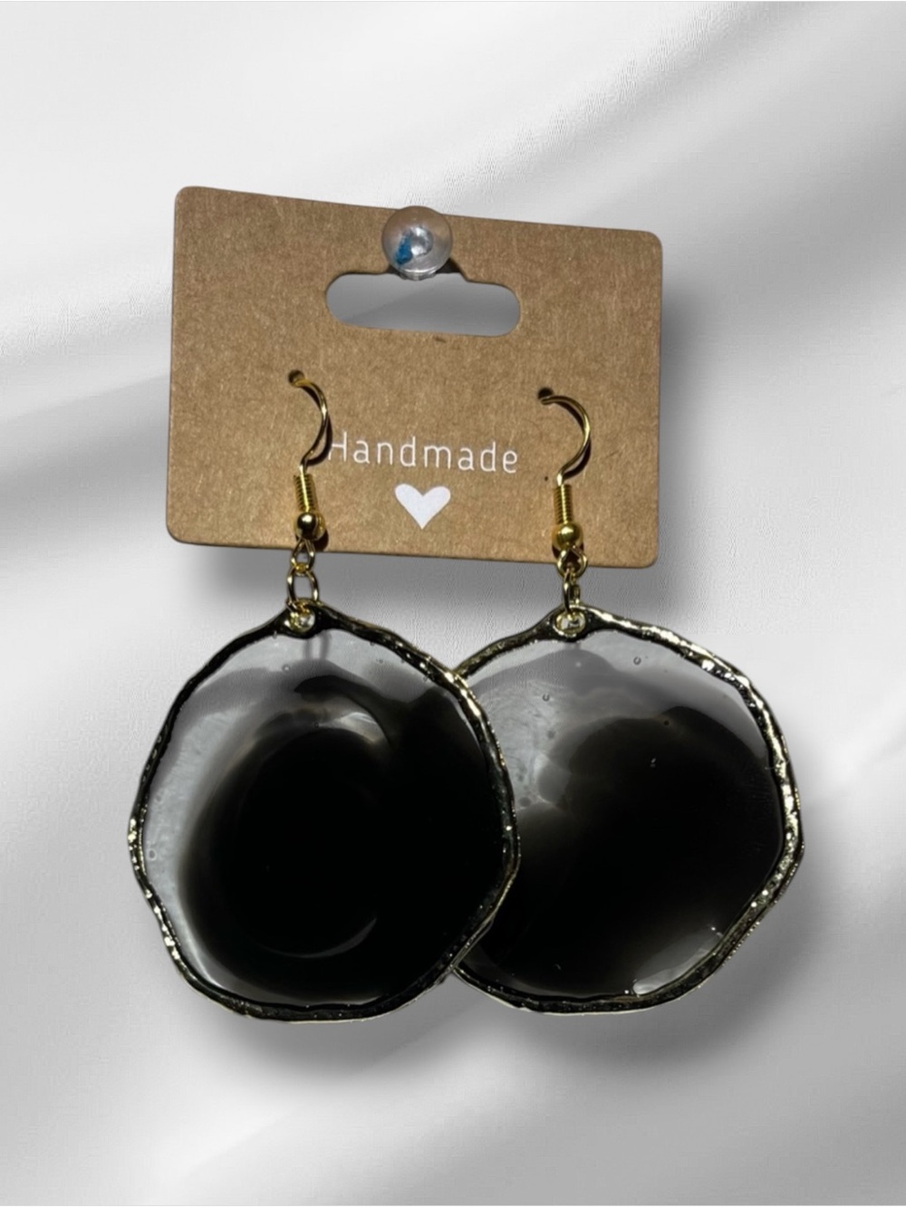 Handmade Black and Gold Earrings